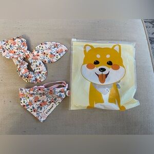 Matching pet collar and hair scrunchie